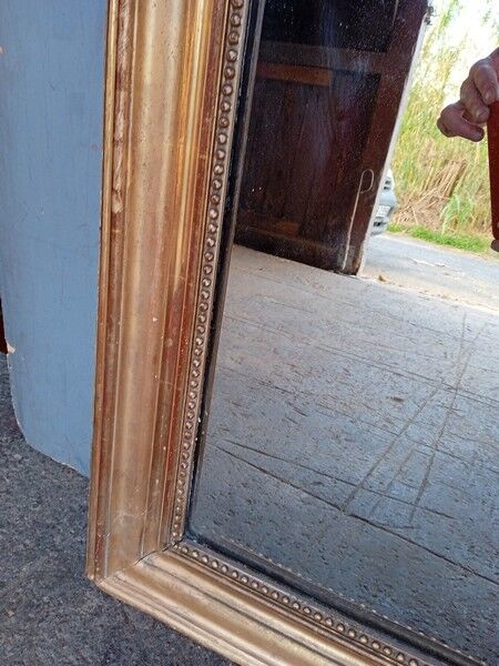 Mirror Louis Philippe XIXem gilding sheet 125/88cm