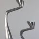 Pair of postmodern aluminium candlesticks by Matthew Hilton