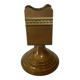 Antique brass match holder with tulip base.