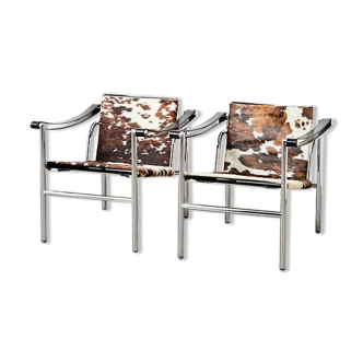 Le Corbusier Pair of LC1 Easy Chairs for Cassina 1990