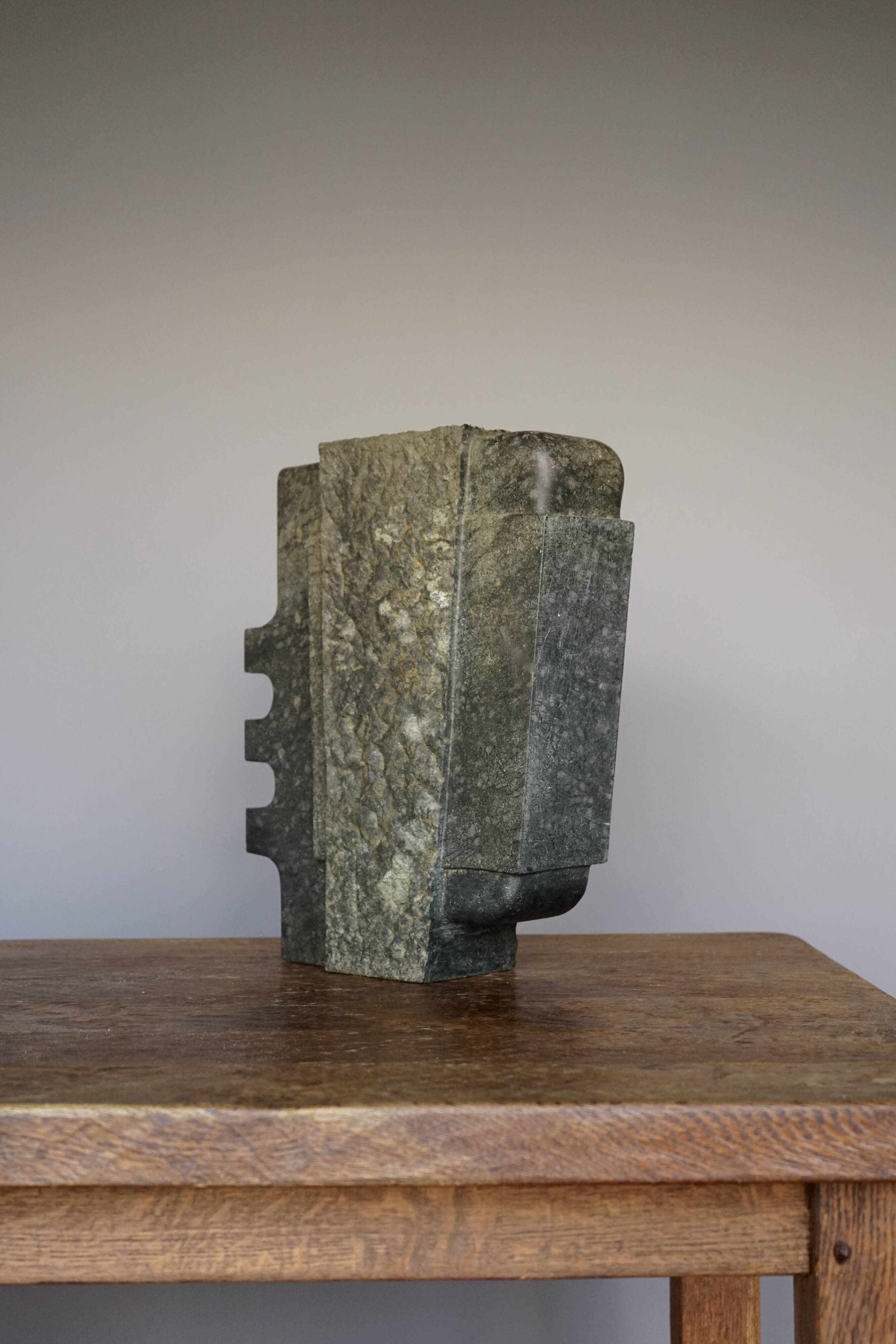 Abstract Brutalist stone sculpture. 1970s