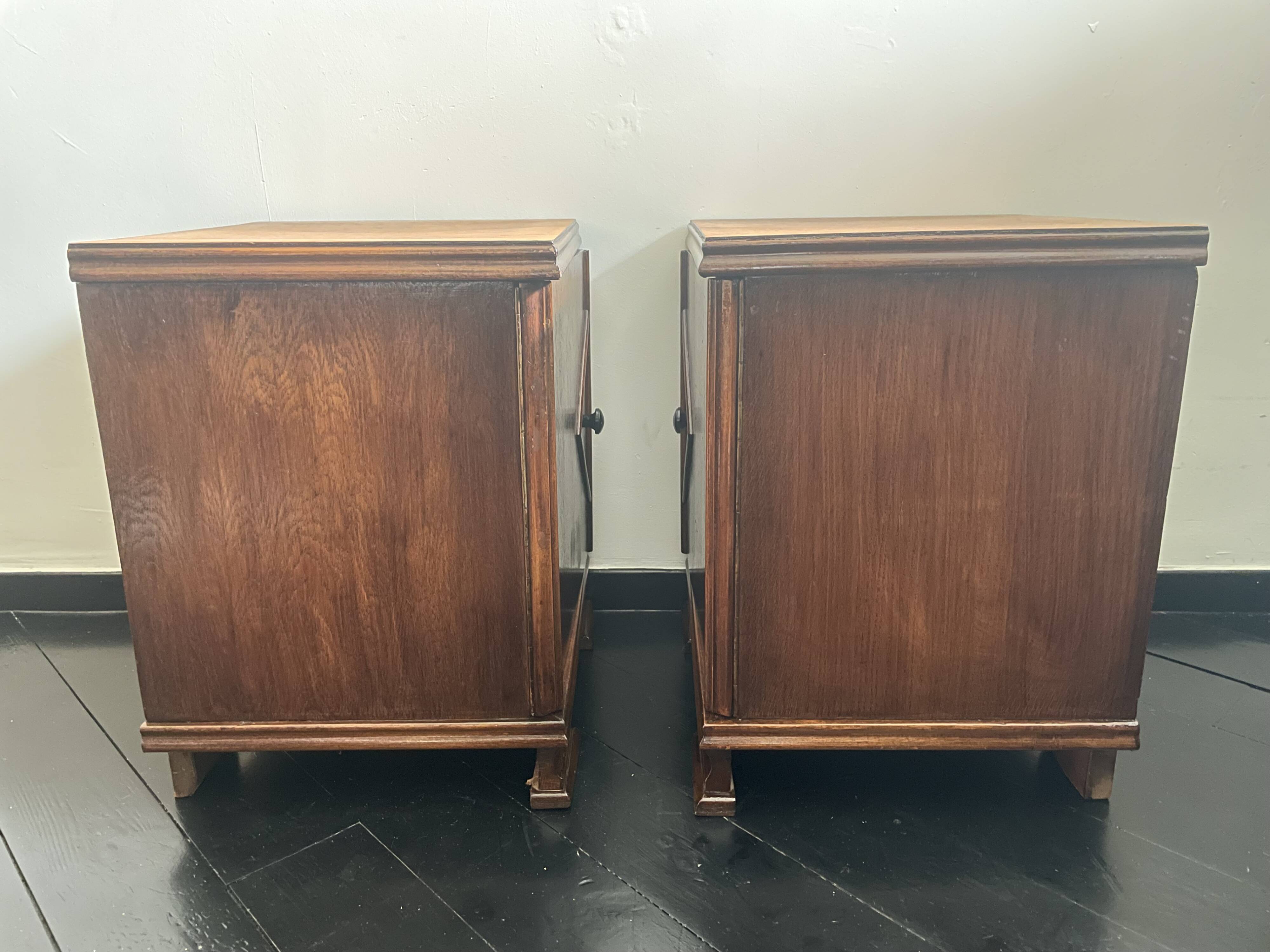 A pair of Art Deco bedside tables