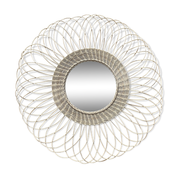 Rattan sun mirror