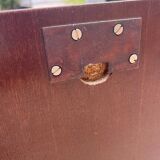 Large vintage wicker and wood mirror