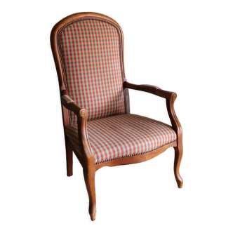 Plaid voltaire armchair