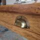 Solid oak farmhouse table, gilded and patinated, two drawers, 260 x 100 cm