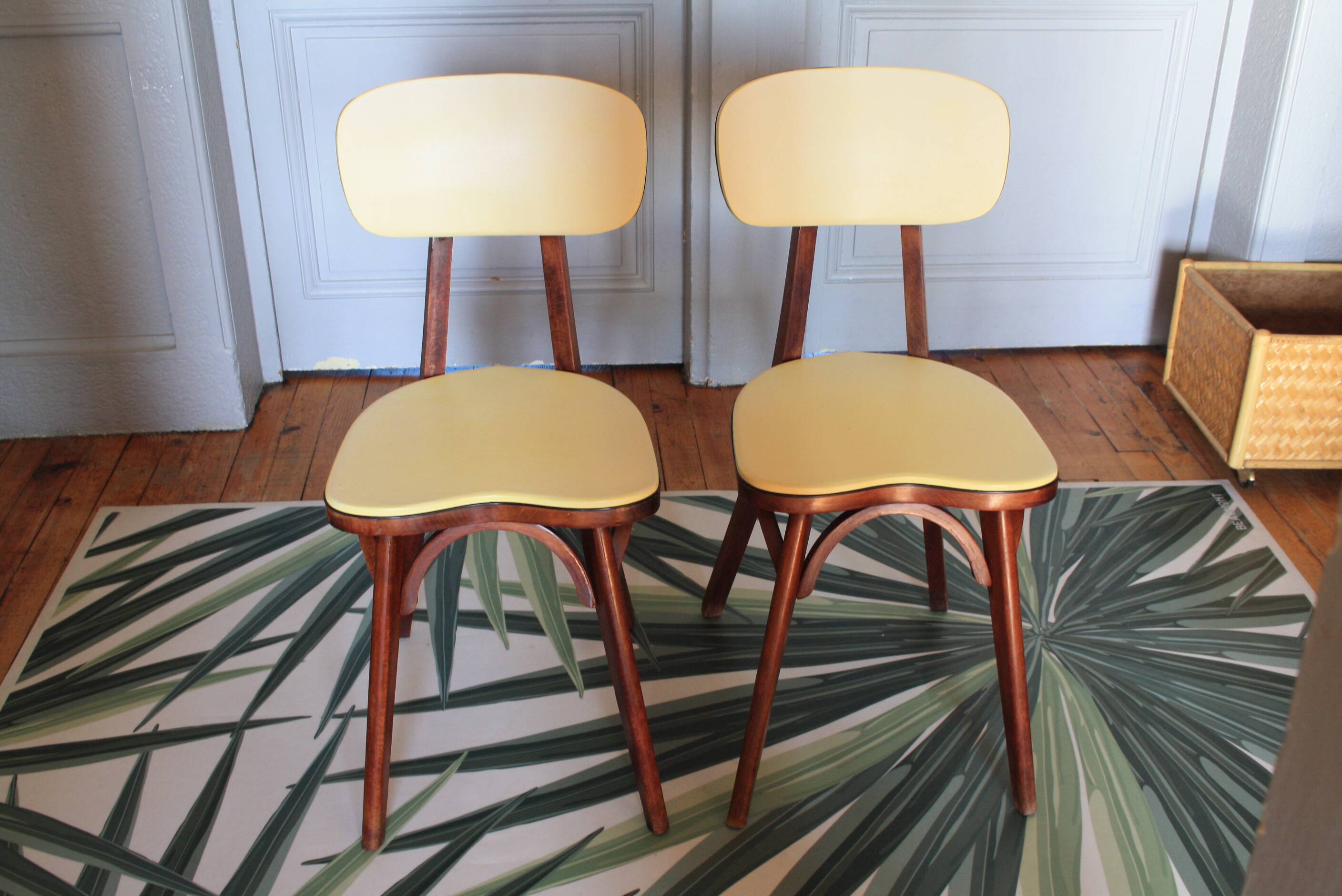 Baumann yellow heart chairs