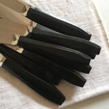 Set of 12 fruit knives in black bakelite