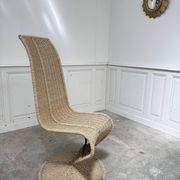 Fauteuil rotin et corde vintage