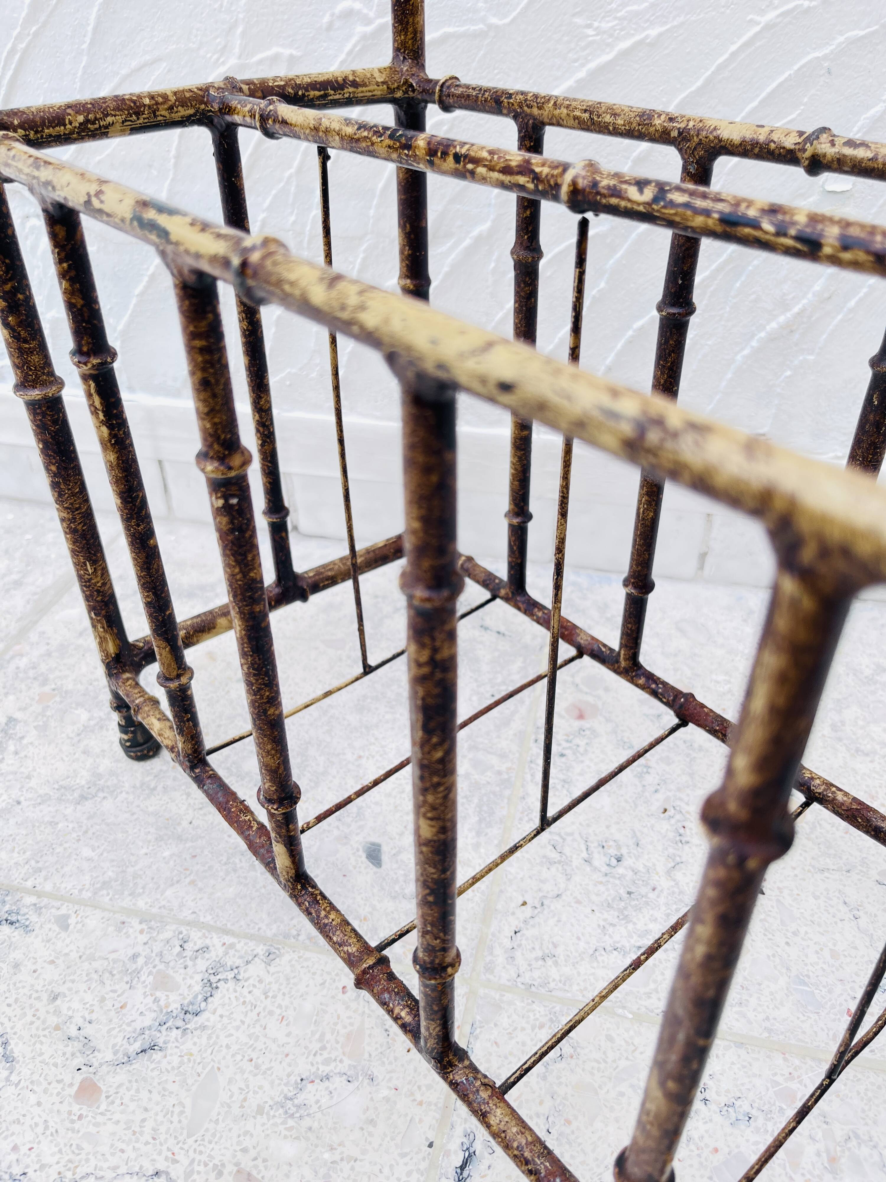 Art deco metal magazine rack