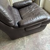 Brown leather armchair