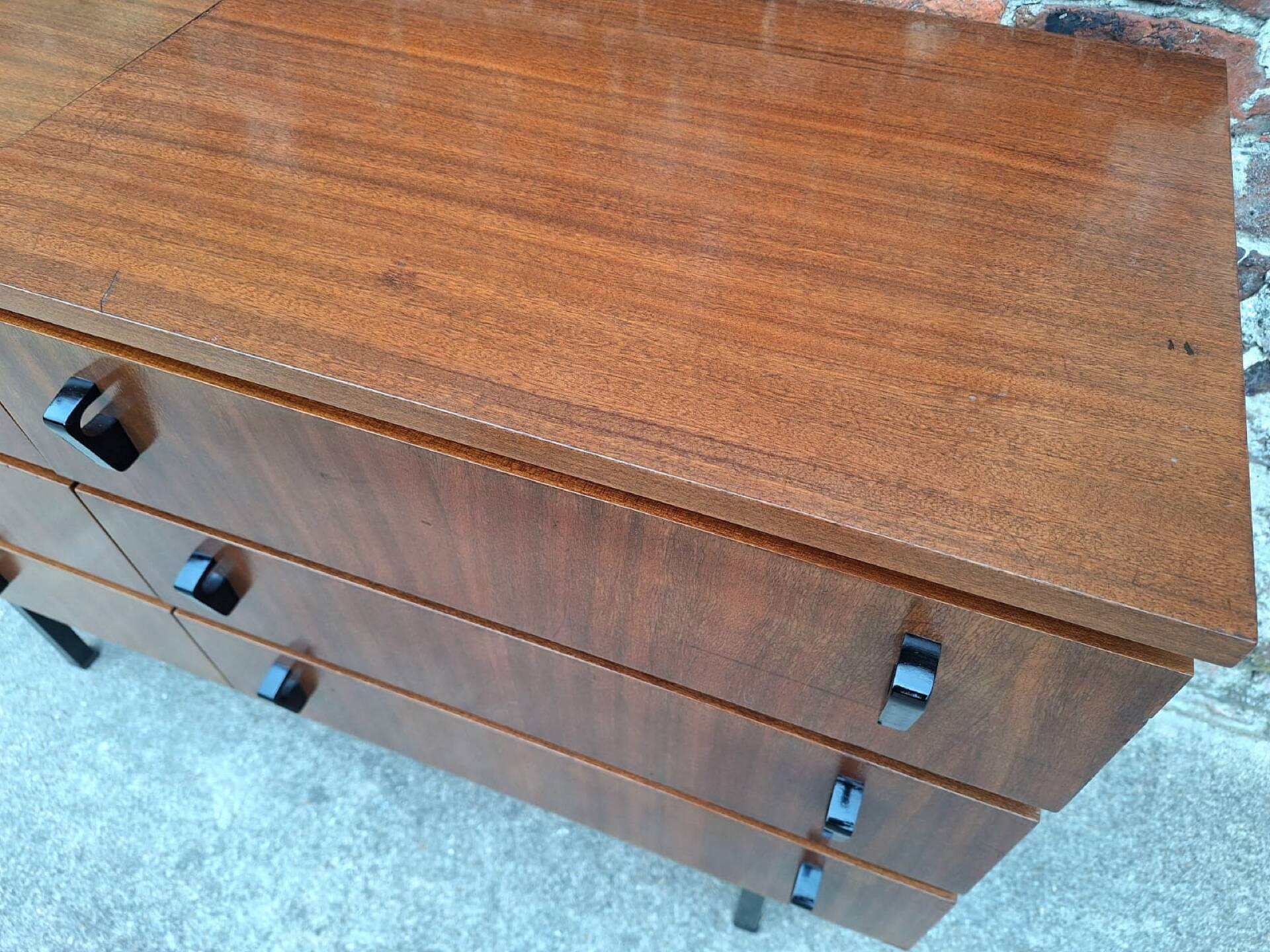 Vintage teak sideboard, large antique chest of drawers.