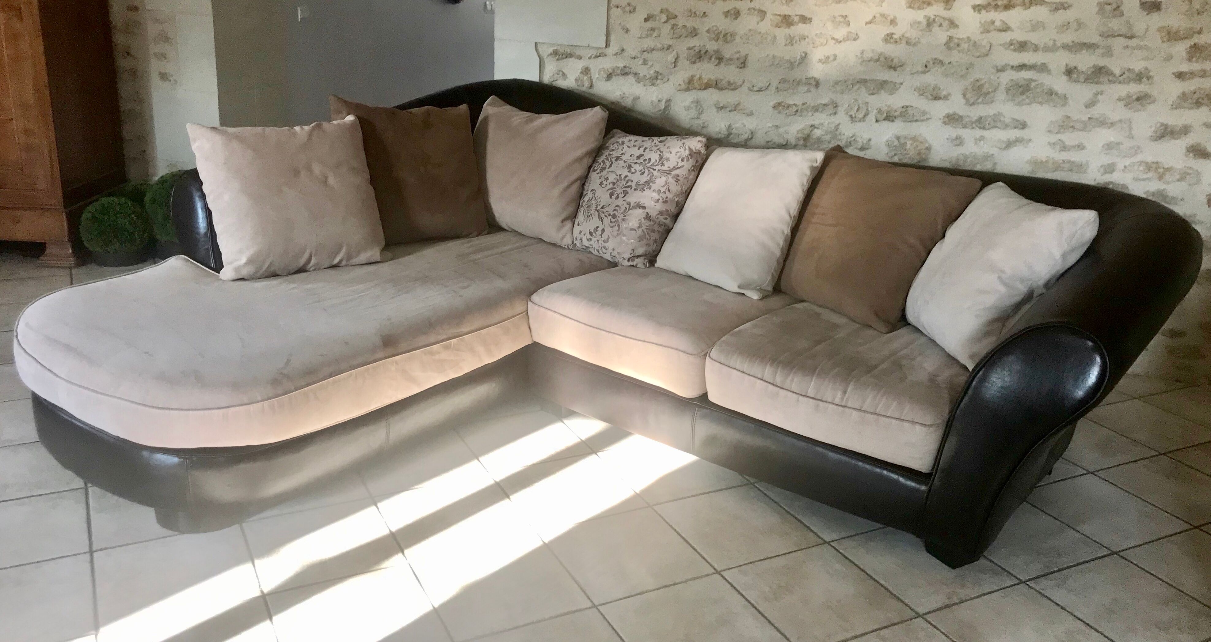 Leather art deco sofa