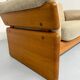 Old sofa in solid elm and vintage 80s design fabric Seltz France