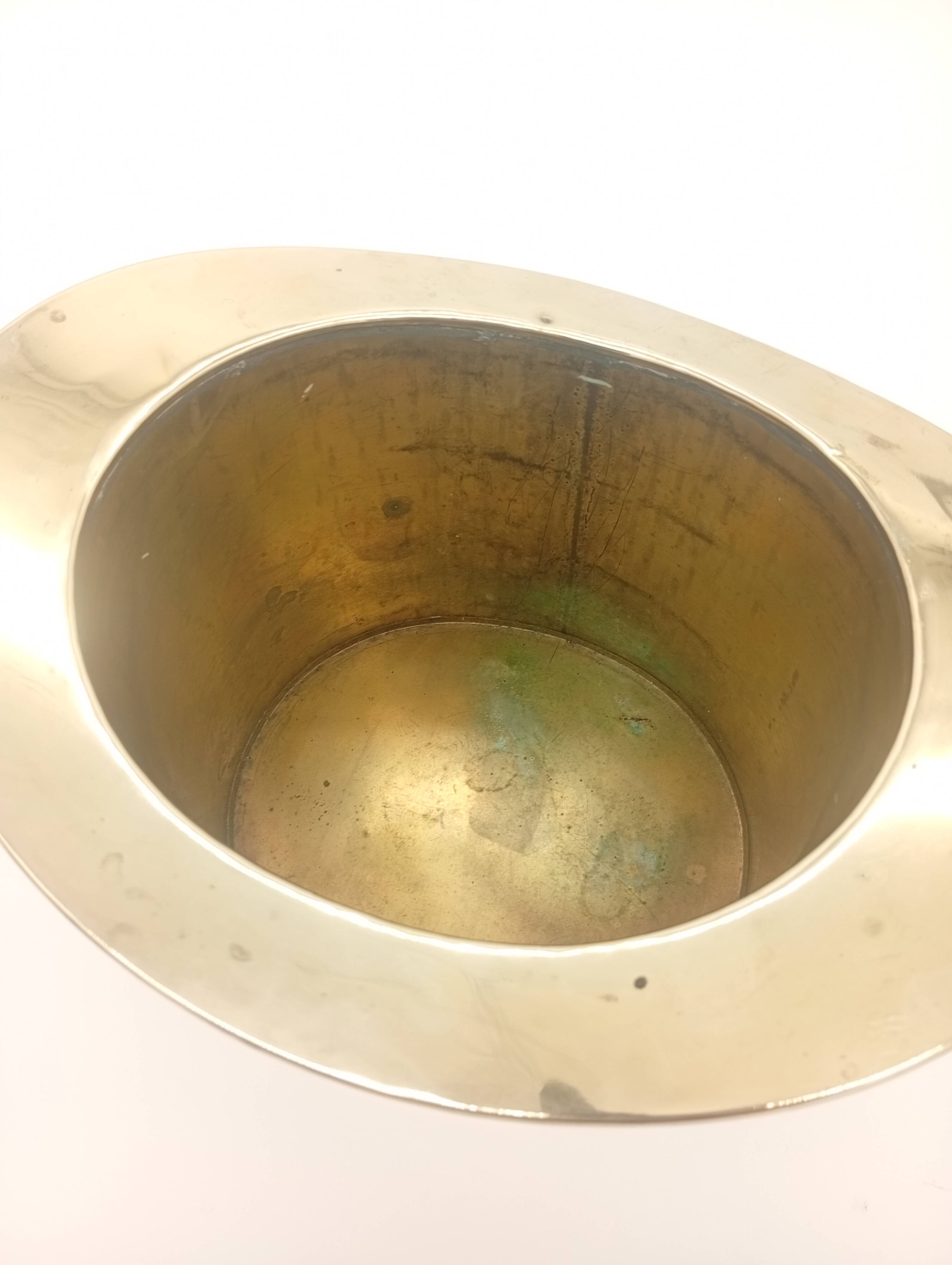Ice Bucket Champagne Cooler Top Hat Vintage Brass