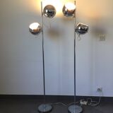 Eyeball chrome metal floor lamp
