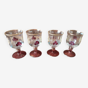 Lot de 4 verres digestif cristal originaux