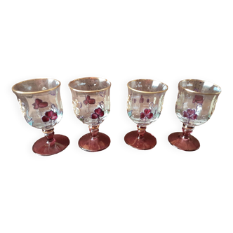 Lot de 4 verres digestif cristal originaux