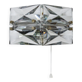 Pair of wall sconces in faceted crystal and chrome / prism glass wall lamps by Kinkeldey