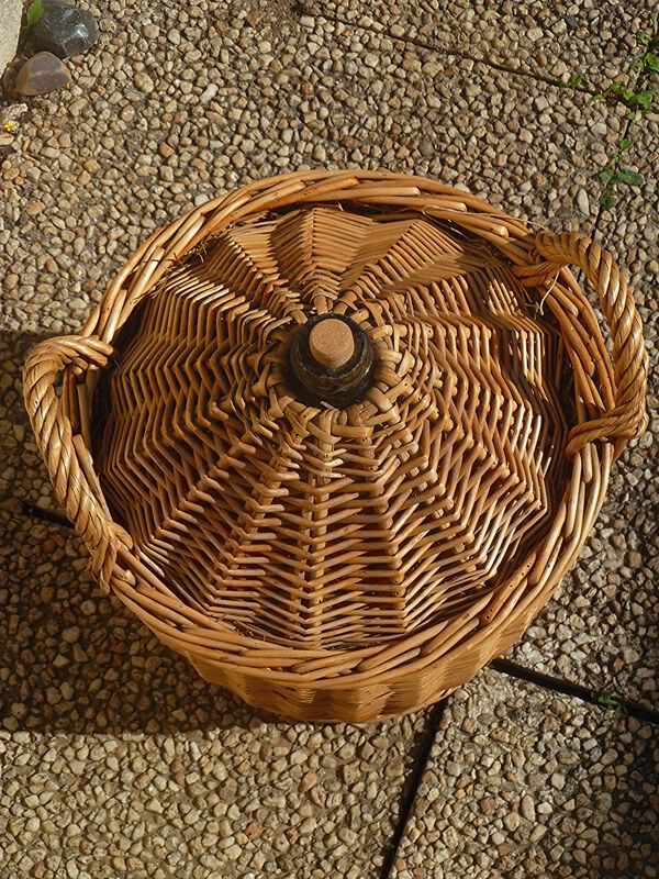 Demijohn covered with wicker