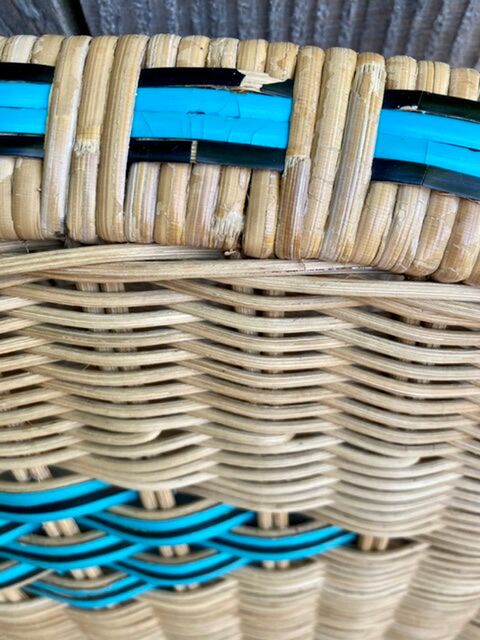 Old rattan armchair