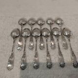 11 silver-plated metal teaspoons, Boulenger LXV scales