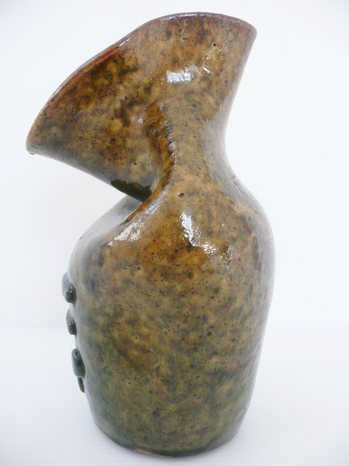 Vase signed 1970 design vintage 70's modernist décor ceramic tissue