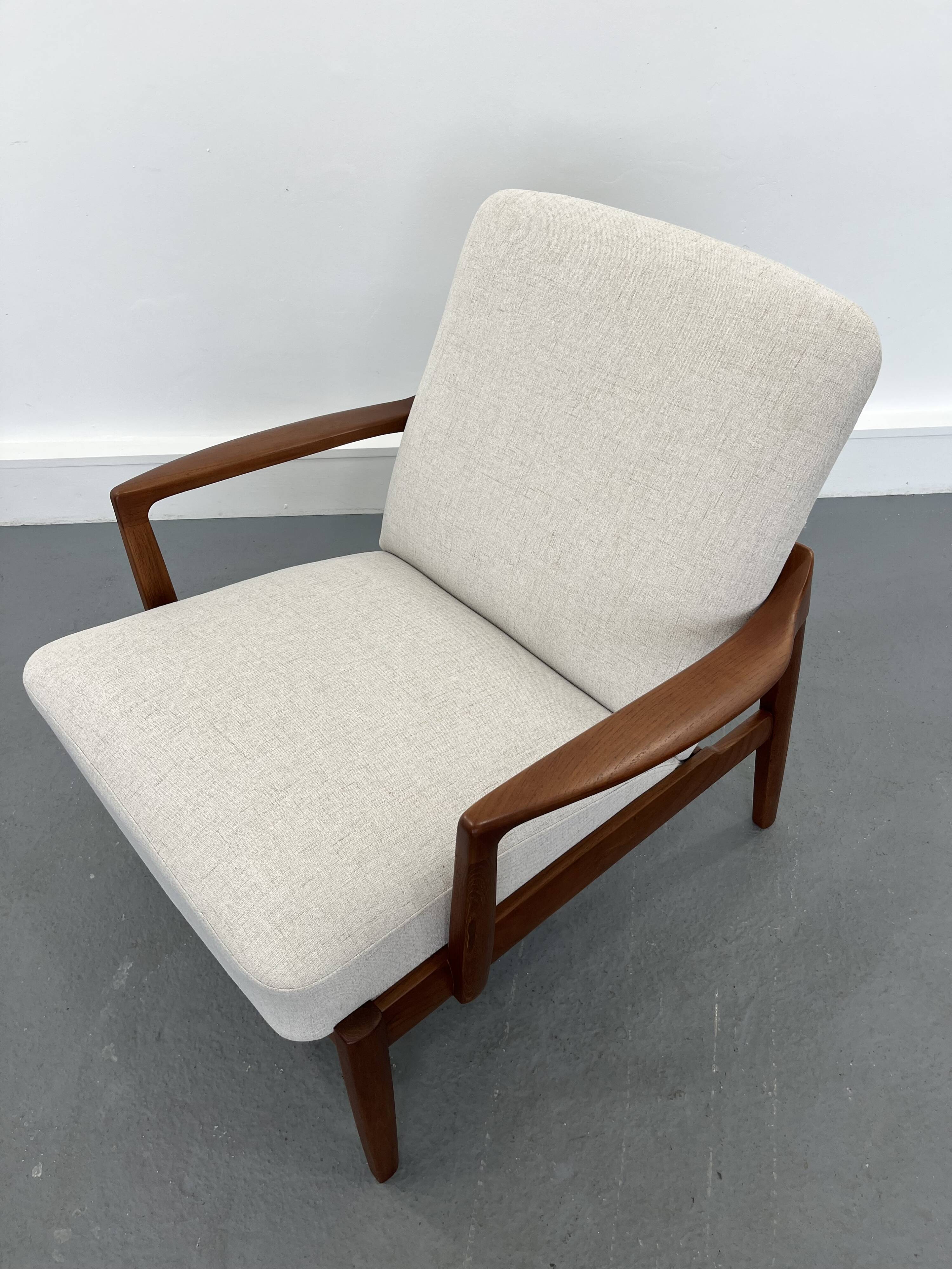 Vintage danish teak lounge chair, 1970s