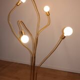 Vintage model F415 floor lamp in gold metal, Saint Germain Lumière edition, 1970