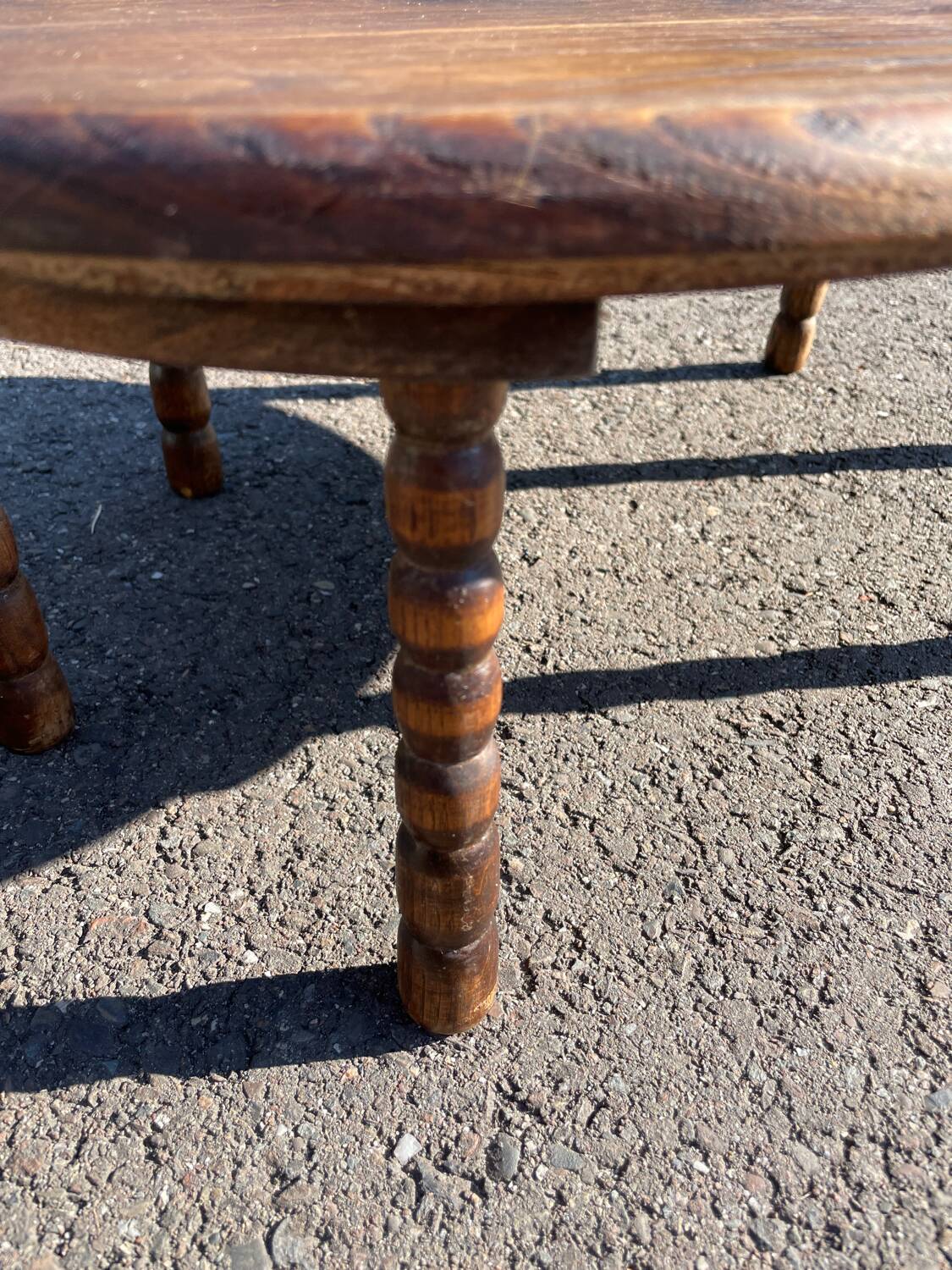 Small coffee table in turned wood