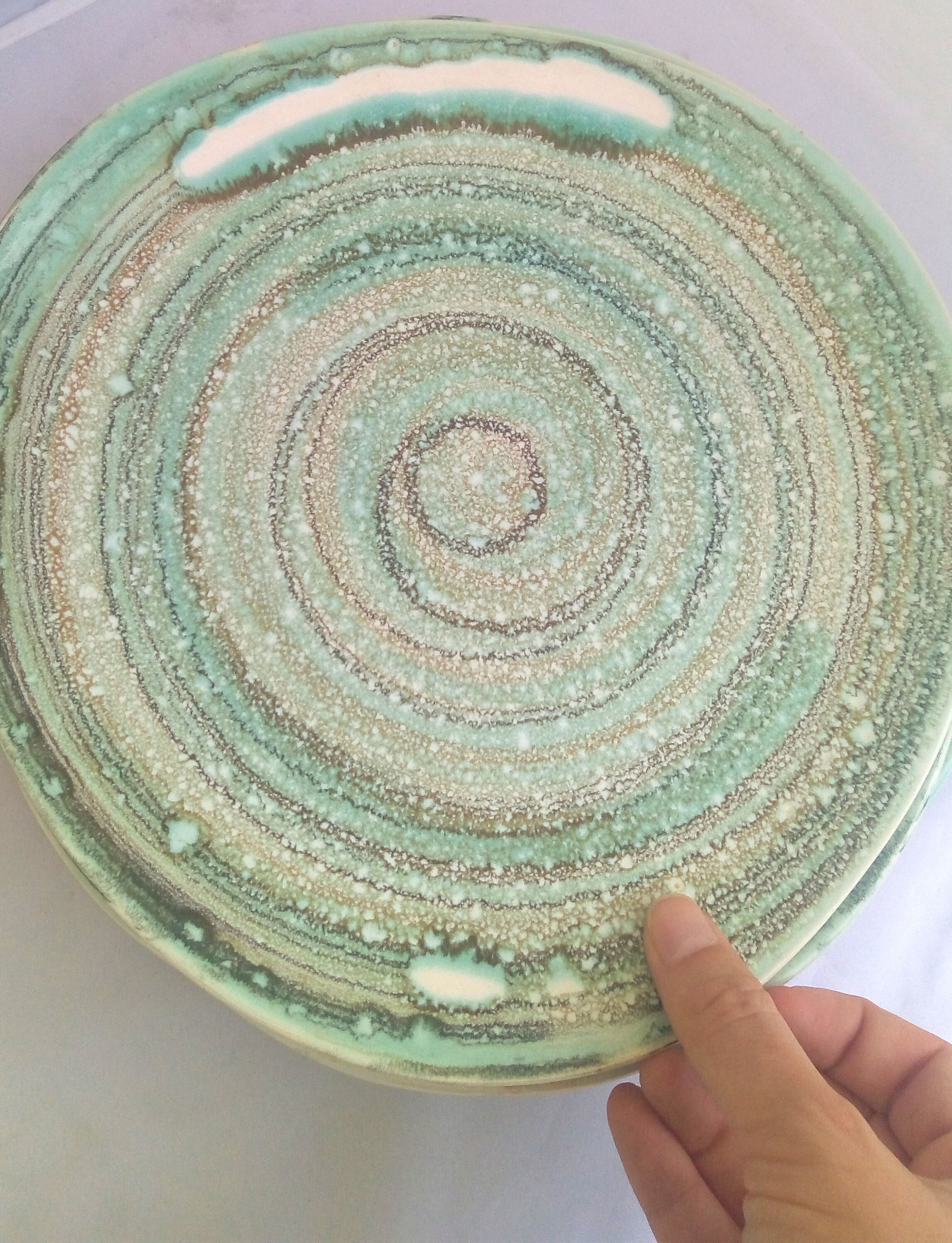 Lot of 7 plates Niderviller green celadon earthenware