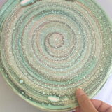 Lot of 7 plates Niderviller green celadon earthenware