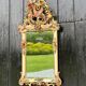 Miroir en bois sculpté doré et polychromé Venise vers 1880 40x81cm