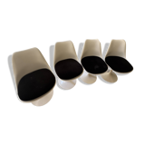 Knoll tulip chair with black velvet cushion