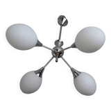 Sputnik metal & opaline chandelier