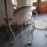 Wrought iron dressing table and chair