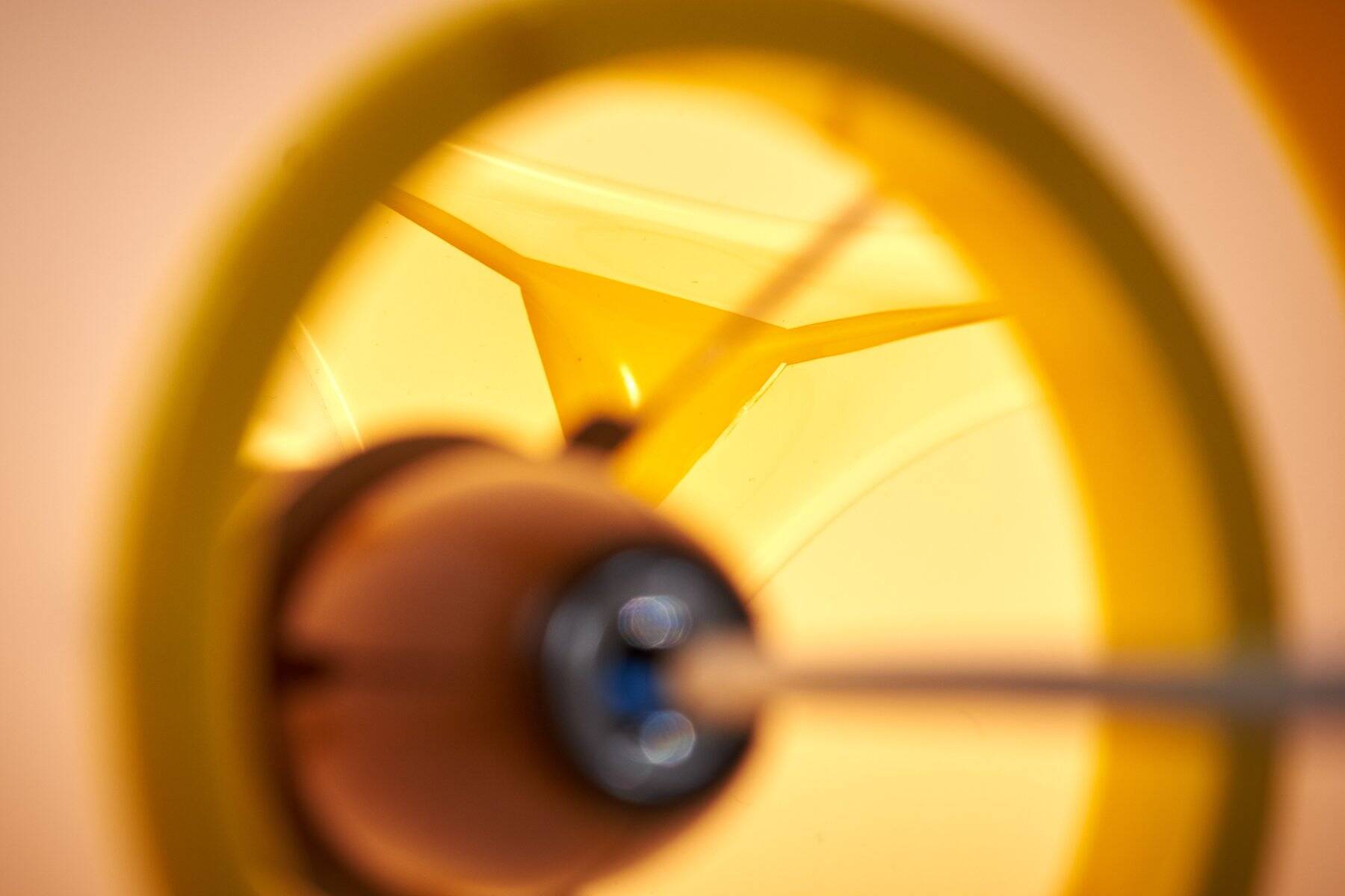 Space Age Ceiling Lights Model Dice Yellow by Lars Schöler for Hoyrup Lamps, 1970s, Set of 2
