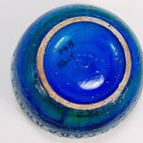 Mid-century candle holder Aldo Londi Bitossi Rimini Blue enamel, 1950s