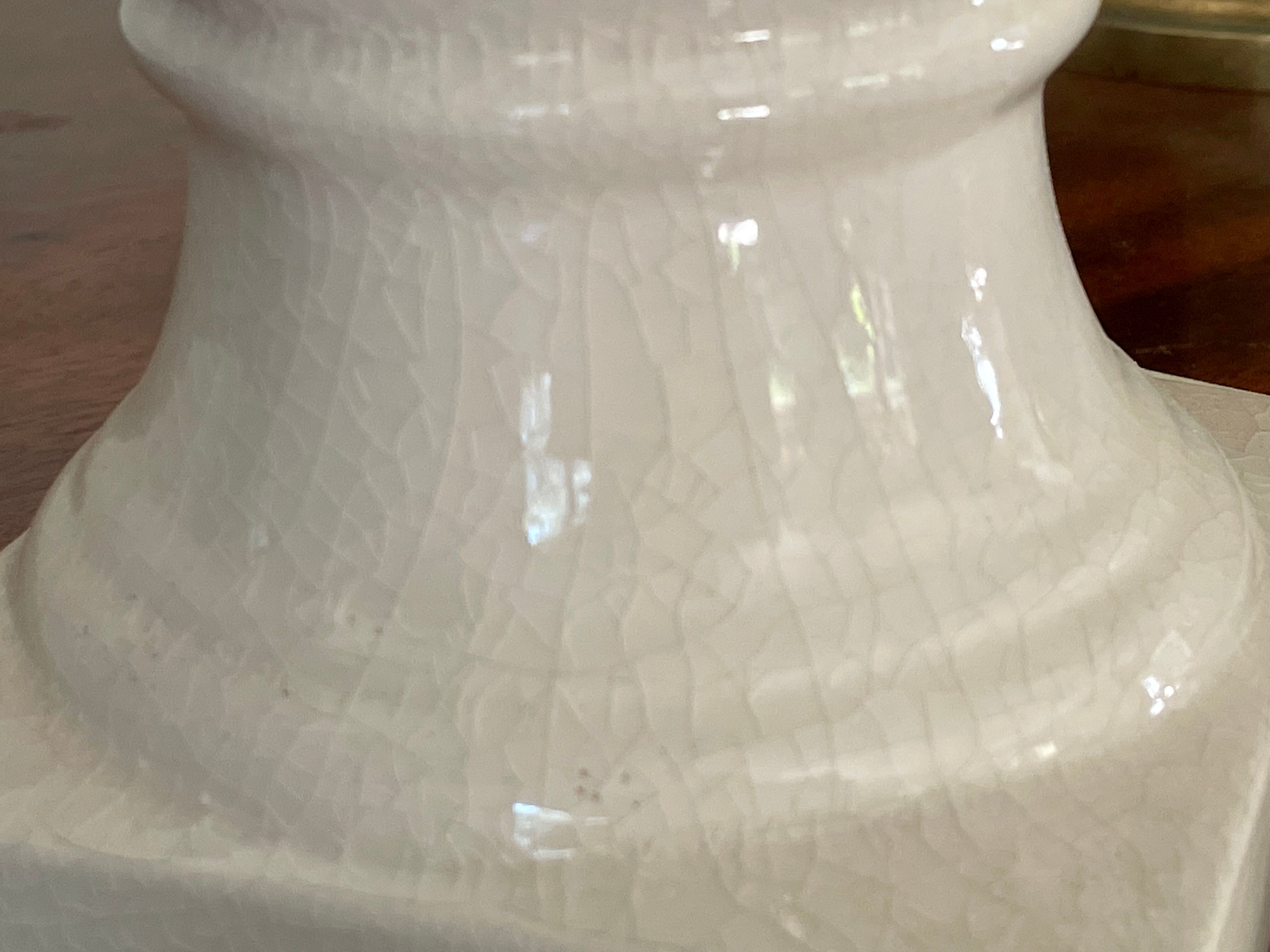 Vintage cracked ceramic lamp foot