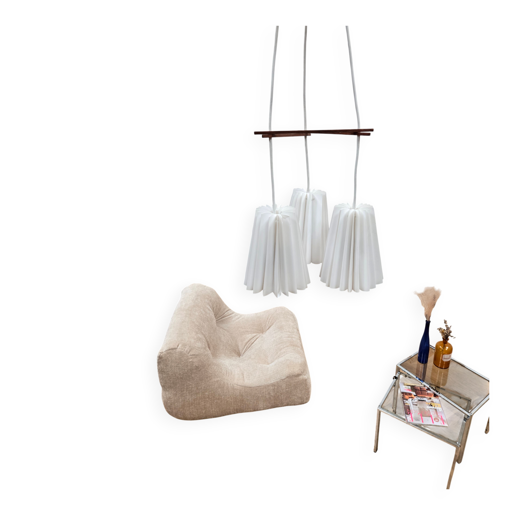 Scandinavian three-light suspension