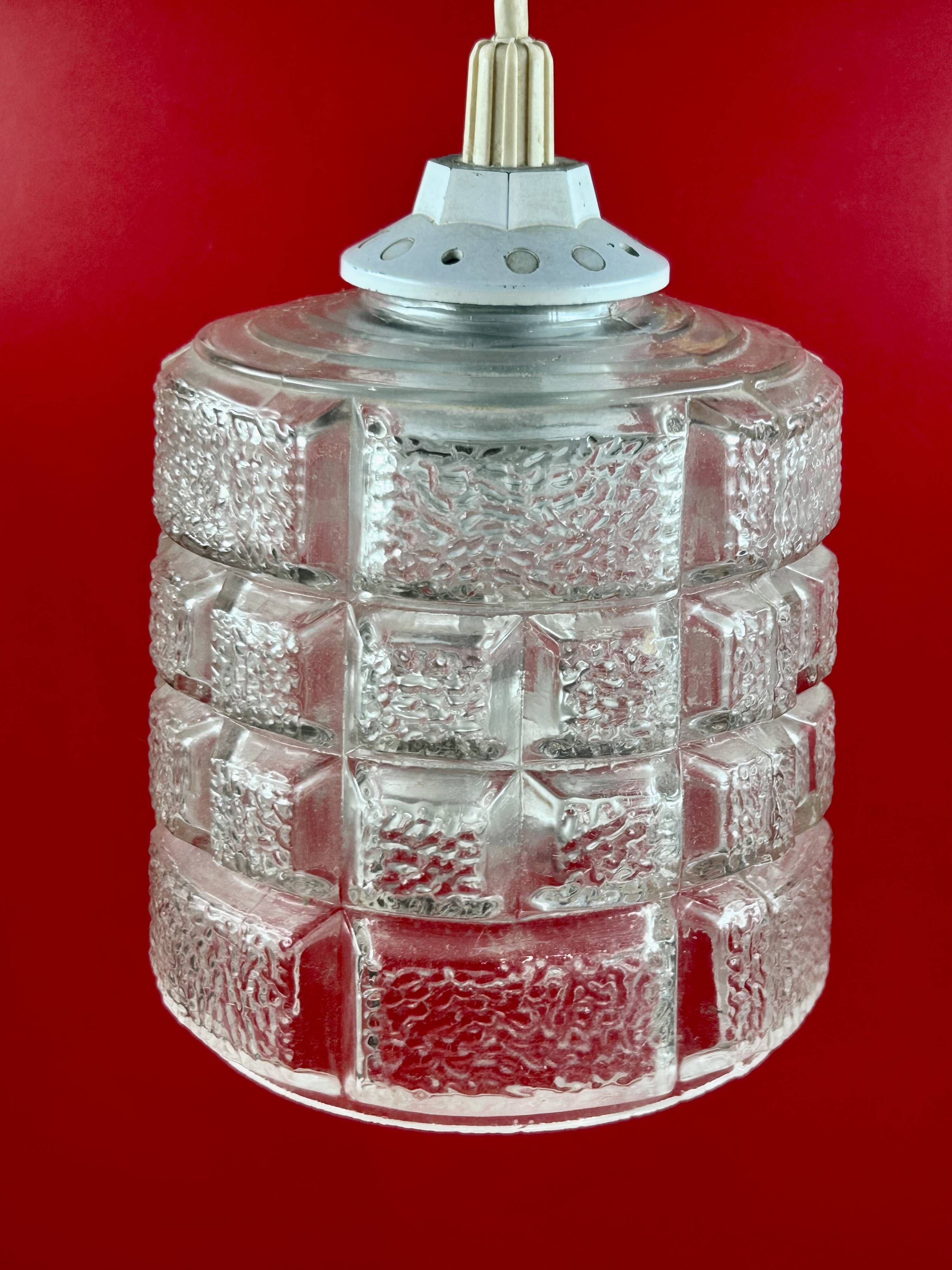Suspension en verre à motifs géométriques, 1970