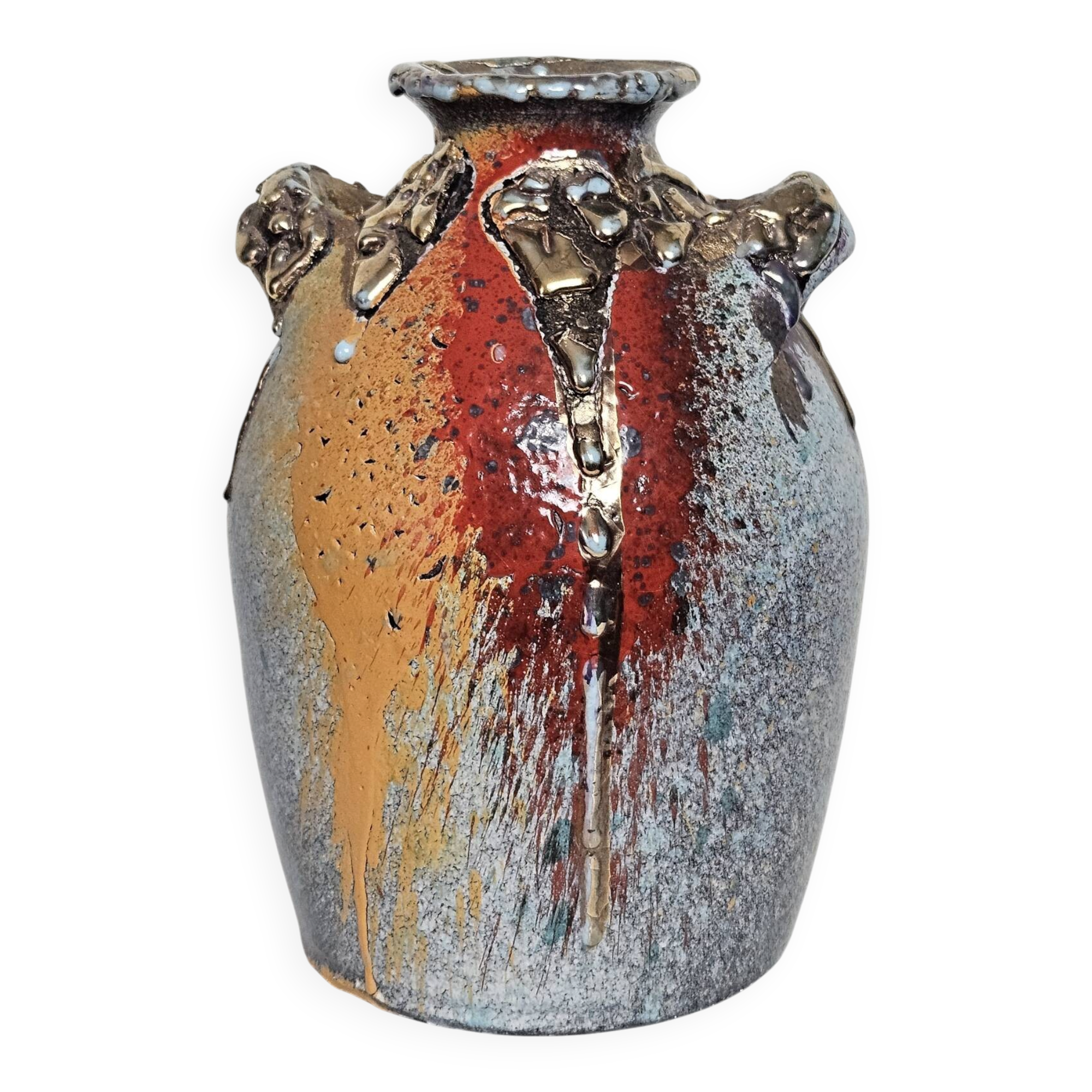 Vase céramique d'art Claudio Pulli Italie 1970
