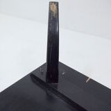 Antique wooden coffee table painted in black and incised with white painted decorations, Ettore Zaccari, Italy c 1910