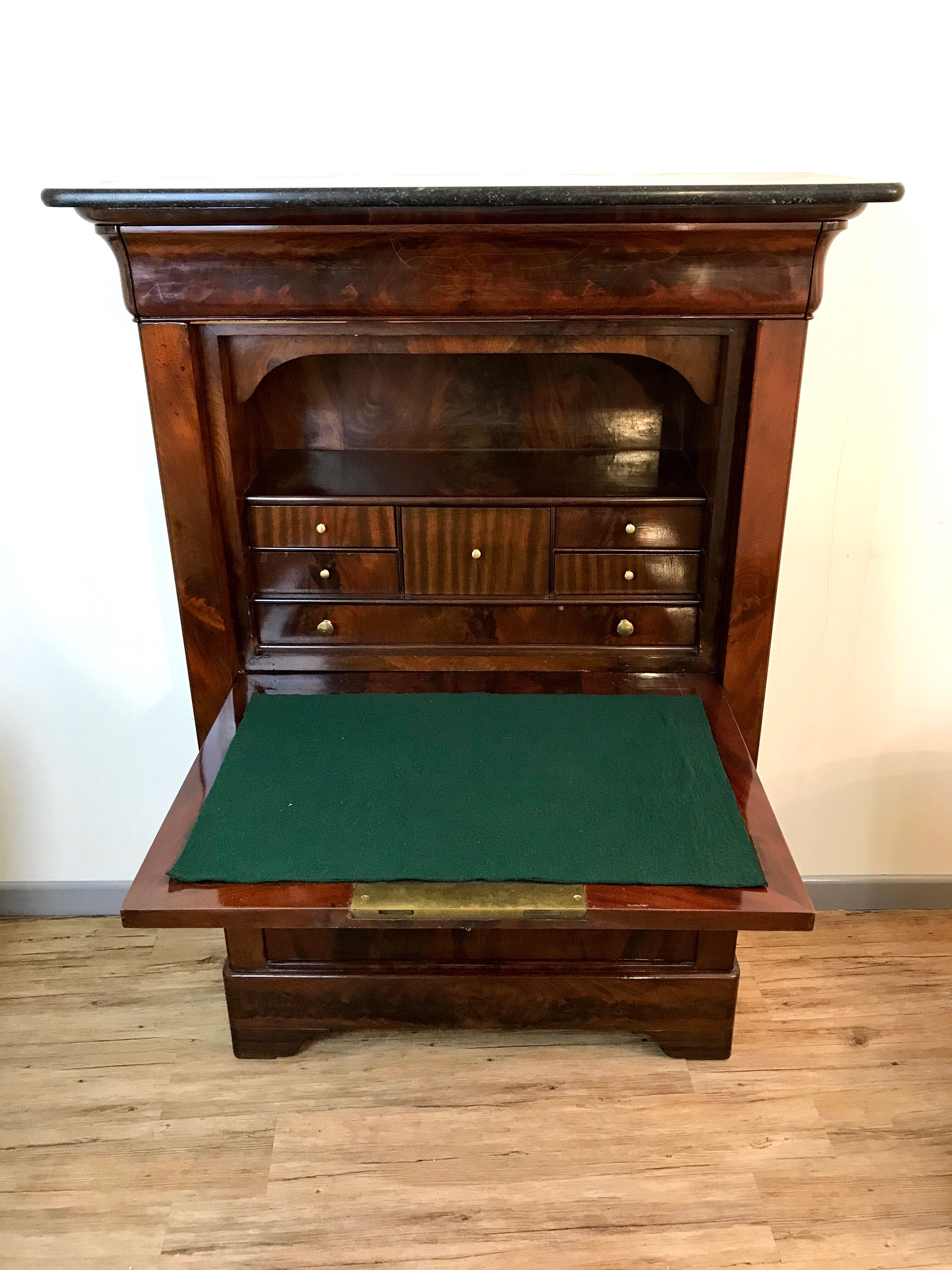Secretary in vintage mahogany Louis Philippe