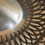 Openwork silver metal bread basket