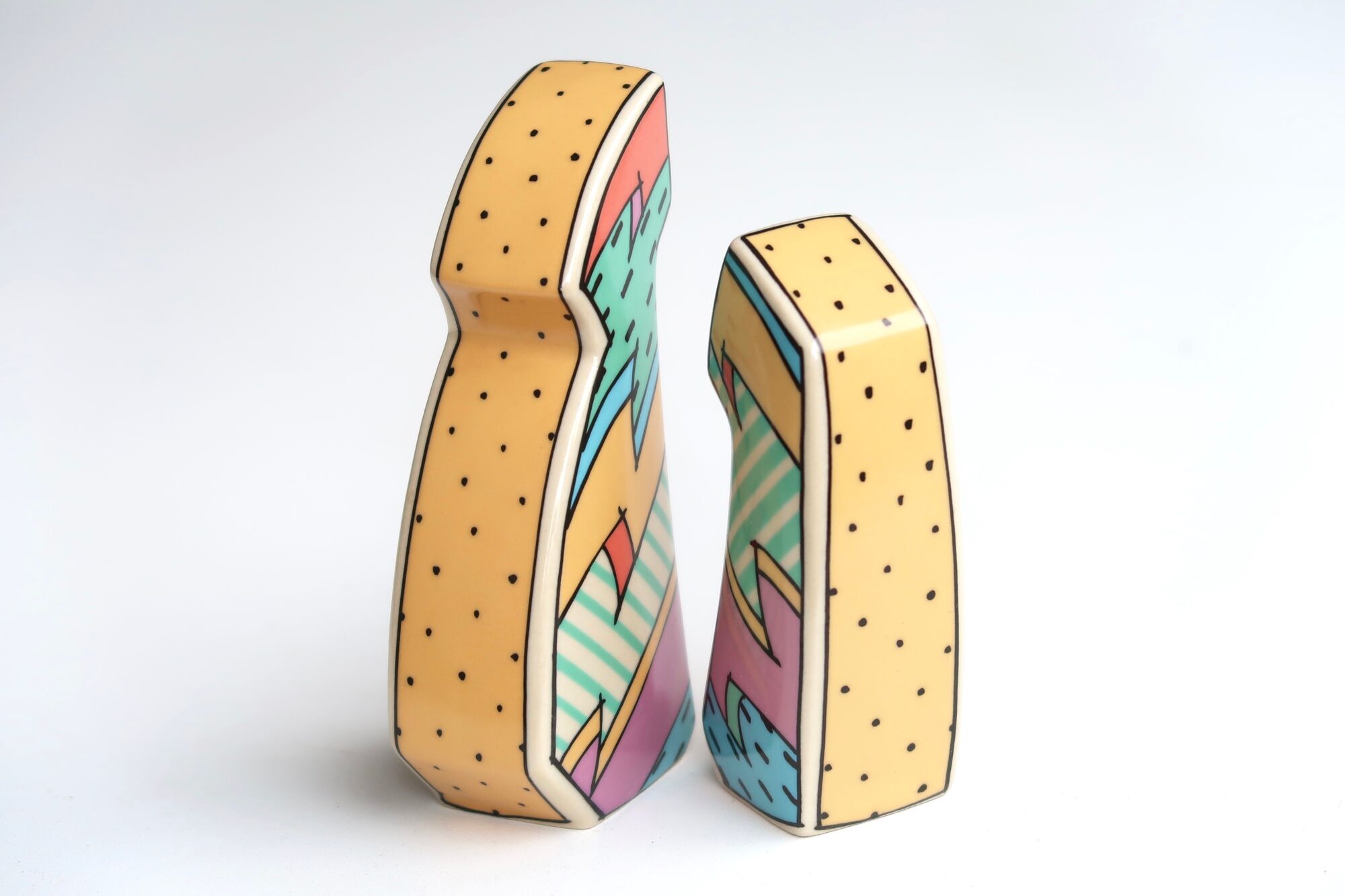 Dorothy Hafner's "flash" salt shakers for Rosenthal, 80s