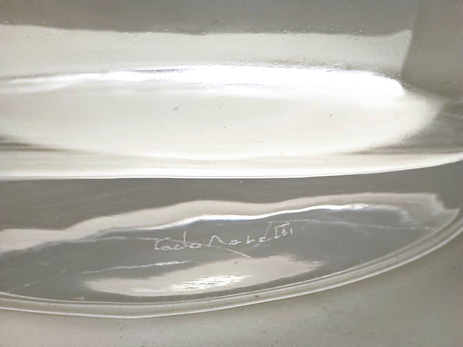 Transparent Murano Glass Vase by Carlo Moretti, Signed and Labeled, Italy 1990s