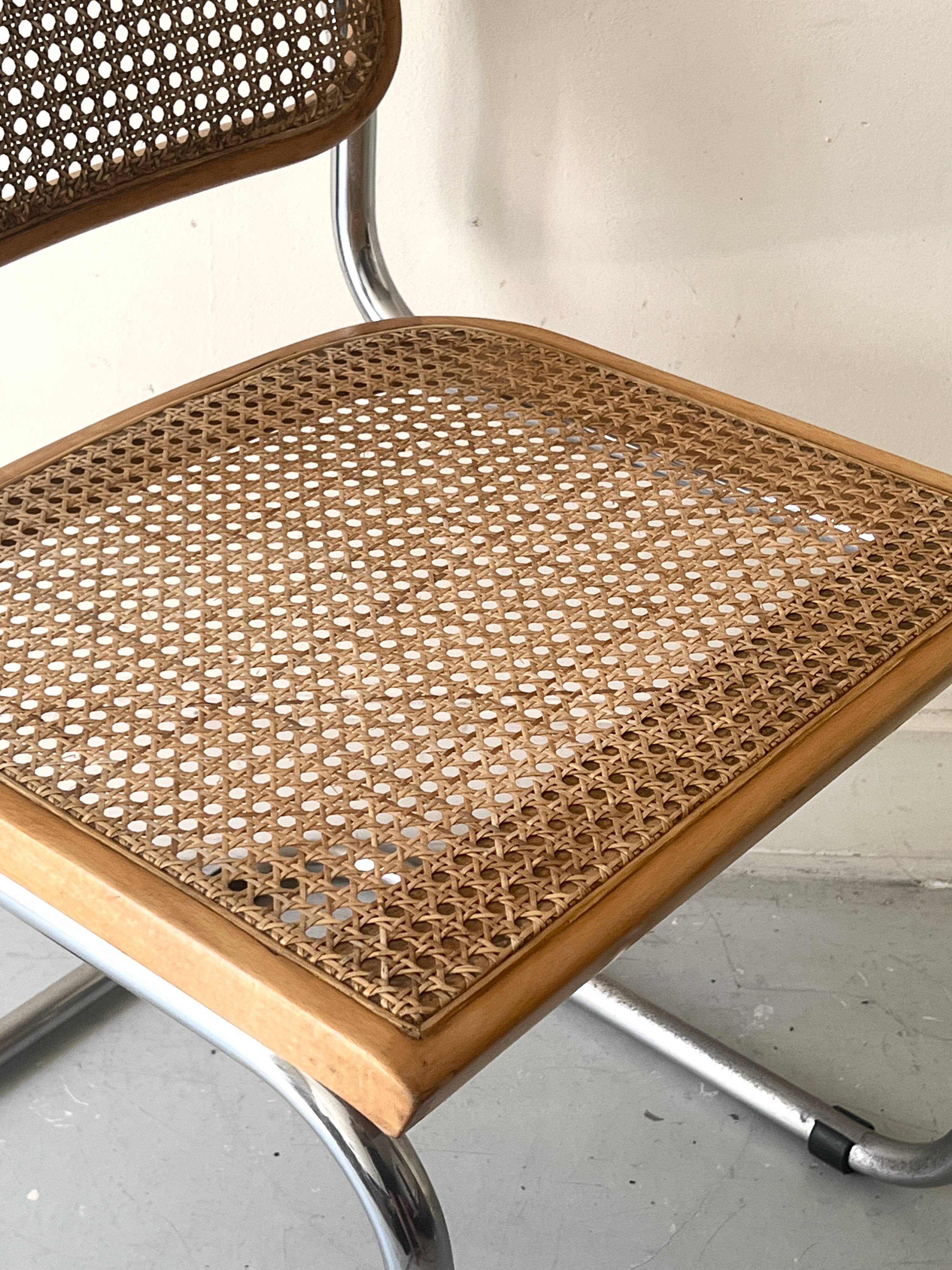 Cesca chair by Marcel Breuer in chrome and wood, 1970