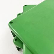Set of 4 green stackable tables demetrio 45 by vico magistretti for artemide, 1960