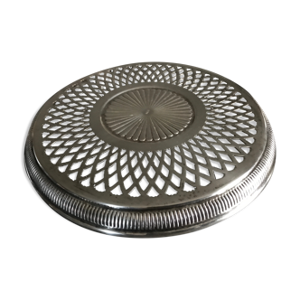 Round silver metal underside and art deco openwork patterns
